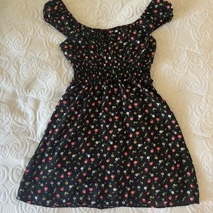 Floral Black Mini Dress